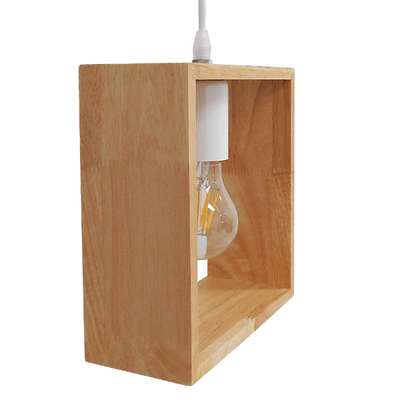 GloboStar® ELISE 01428 Μοντέρνο Κρεμαστό Φωτιστικό Οροφής Μονόφωτο 1 x E27 IP20 Μπεζ Ξύλο - Μ20 x Π8 x Υ23cm