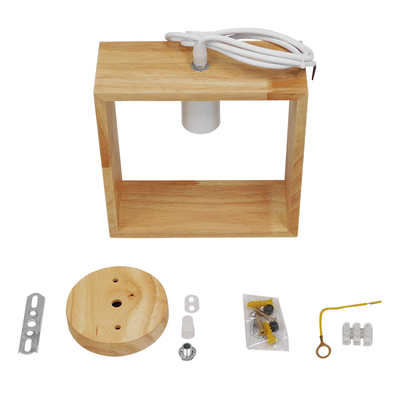 GloboStar® ELISE 01428 Μοντέρνο Κρεμαστό Φωτιστικό Οροφής Μονόφωτο 1 x E27 IP20 Μπεζ Ξύλο - Μ20 x Π8 x Υ23cm