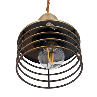 GloboStar® MANHATTAN 01454 Μοντέρνο Κρεμαστό Φωτιστικό Καμπάνα Μονόφωτο 1 x E27 IP20 Χρυσό Μέταλλο - Μ11 x Π11 x Υ14cm