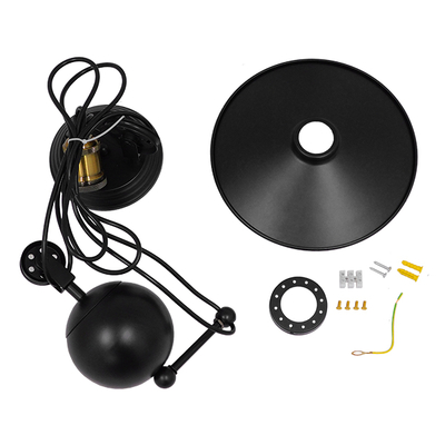 GloboStar® CARILO 01549 Vintage Κρεμαστό Φωτιστικό Ανάρτηση Μονόφωτο 1 x E27 IP20 Μαύρο & Χρυσό Μέταλλο - Μ32 x Π26 x Υ120cm