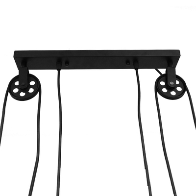 GloboStar® CARILO 01550 Vintage Κρεμαστό Φωτιστικό Ανάρτηση Δίφωτο 2 x E27 IP20 Μαύρο & Χρυσό Μέταλλο - Μ72 x Π26 x Υ120cm