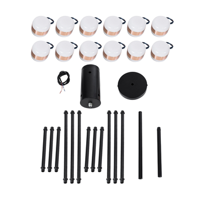 GloboStar® ORNATE 01553 Φωτιστικό Οροφής LED 104W lm ° AC 220-240V IP20 Φυσικό Λευκό 4500k Μαύρο & Χάλκινο Μέταλλο με Λευκό Πλαστικό - Μ65 x Π65 x Υ70cm - 2 Xρόνια Εγγύηση