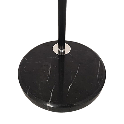 GloboStar® IMPERIAL 01587 Μοντέρνο Επιδαπέδιο Φωτιστικό Μονόφωτο 1 x E27 IP20 Μαύρο Μέταλλο, Μαύρο Ύφασμα με Μαύρο Μάρμαρο - Μ38 x Π38 x Υ172cm