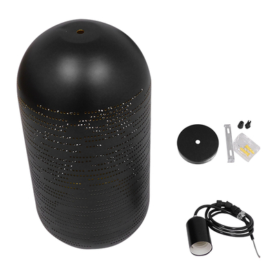 GloboStar® JANIS 01591 Μοντέρνο Κρεμαστό Φωτιστικό Καμπάνα Μονόφωτο 1 x E27 IP20 Μαύρο & Χρυσό Μέταλλο - Μ20 x Π20 x Υ41cm