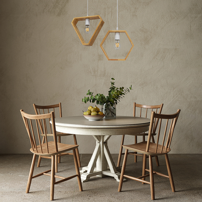 GloboStar® ELISE 01430 Μοντέρνο Κρεμαστό Φωτιστικό Οροφής Μονόφωτο 1 x E27 IP20 Μπεζ Ξύλο - Μ29 x Π8 x Υ28cm