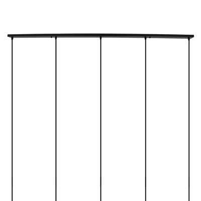 DIY Ροζέτα Φωτιστικού Μαύρη Ορθογώνια 1500x50mm με 5 Τρύπες GloboStar 90826