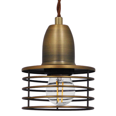 GloboStar® MANHATTAN 01454 Μοντέρνο Κρεμαστό Φωτιστικό Καμπάνα Μονόφωτο 1 x E27 IP20 Χρυσό Μέταλλο - Μ11 x Π11 x Υ14cm