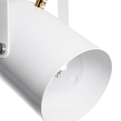 GloboStar® HAZEL 00924 Μοντέρνο Κρεμαστό Φωτιστικό Ανάρτηση Μονόφωτο 1 x E27 IP20 Λευκό & Χρυσό Μέταλλο - Μ12 x Π12 x Υ27cm