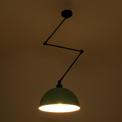 GloboStar® LOTUS 00936 Μοντέρνο Φωτιστικό Οροφής Καμπάνα Μονόφωτο 1 x E27 IP20 Τιρκουάζ, Μαύρο & Λευκό Μέταλλο - Μ30 x Π30 x Υ21cm