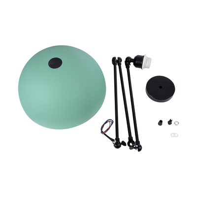 GloboStar® LOTUS 00936 Μοντέρνο Φωτιστικό Οροφής Καμπάνα Μονόφωτο 1 x E27 IP20 Τιρκουάζ, Μαύρο & Λευκό Μέταλλο - Μ30 x Π30 x Υ21cm