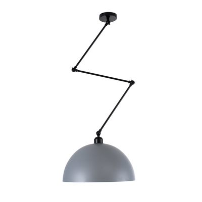 GloboStar® LOTUS 00937 Μοντέρνο Φωτιστικό Οροφής Καμπάνα Μονόφωτο 1 x E27 IP20 Γκρι, Μαύρο & Λευκό Μέταλλο - Μ30 x Π30 x Υ21cm