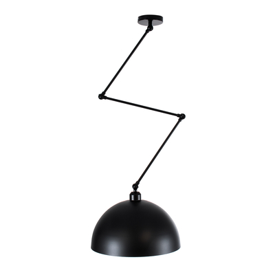 GloboStar® LOTUS 00939 Μοντέρνο Φωτιστικό Οροφής Καμπάνα Μονόφωτο 1 x E27 IP20 Μαύρο & Λευκό Μέταλλο - Μ30 x Π30 x Υ21cm