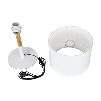 GloboStar® BRONX 01520 Μοντέρνο Επιτραπέζιο Φωτιστικό Πορτατίφ Μονόφωτο 1 x E27 Λευκό Μεταλλικό με Καπέλο Φ25xY40cm