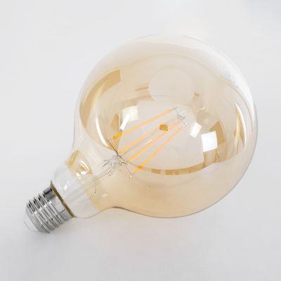 GloboStar® 99043 Λάμπα LED Long Filament E27 G125 Γλόμπος 8W 720lm 360° AC 220-240V IP20 Φ12.5 x Υ18cm Ultra Θερμό Λευκό 2200 K με Μελί Γυαλί Dimmable - 3 Χρόνια Εγγύηση