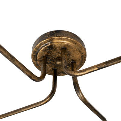 GloboStar® LIBERTA 00839 Μοντέρνο Φωτιστικό Οροφής Πλέγμα Πολύφωτο 4 x E27 IP20 Χάλκινο Μέταλλο - Μ44.5 x Π44.5 x Υ12cm