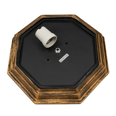 GloboStar® RUBY 00913 Vintage Φωτιστικό Πλαφονιέρα Οροφής Μονόφωτο 1 x E27 IP20 Χάλκινο Μέταλλο με Λευκό Γυαλί - Μ27 x Π27 x Υ12cm