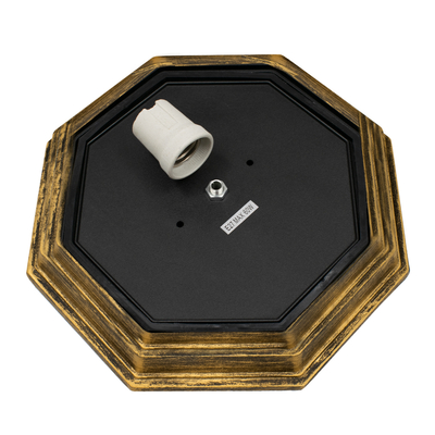 GloboStar® RUBY 00914 Vintage Φωτιστικό Πλαφονιέρα Οροφής Μονόφωτο 1 x E27 IP20 Μπρούτζινο Μέταλλο με Λευκό Γυαλί - Μ27 x Π27 x Υ12cm