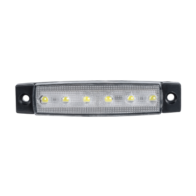 GloboStar® 79900 Πλευρικά Φώτα Όγκου Φορτηγών LED 6 SMD 2835 DC 10-30V Πλαστικό PVC Αδιάβροχο IP66 Ψυχρό Λευκό 6000K