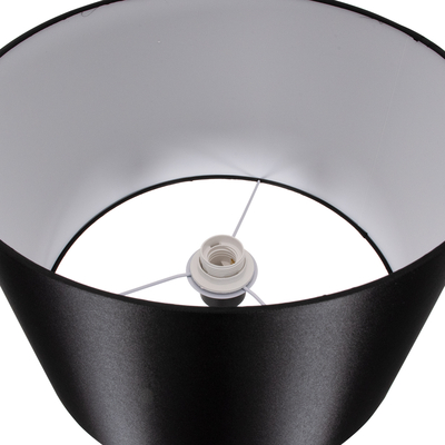 GloboStar® ASHLEY 00822 Μοντέρνο Επιδαπέδιο Φωτιστικό Μονόφωτο 1 x E27 IP20 Μαύρο Μέταλλο με Μαύρο Ύφασμα - Μ35 x Π35 x Υ145cm