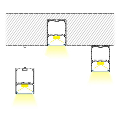 GloboStar® SURFACEPENDANT-PROFILE 70827-3M Προφίλ Αλουμινίου - Βάση & Ψύκτρα Ταινίας LED με Λευκό Γαλακτερό Κάλυμμα - Επιφανειακή & Κρεμαστή Χρήση - Πατητό Κάλυμμα - Λευκό - 3 Μέτρα - Μ300 x Π5 x Υ7cm