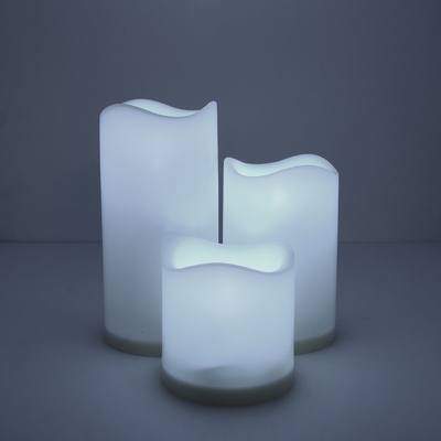 GloboStar® 79551 ΣΕΤ 3 Διακοσμητικών Realistic Κεριών με LED - Μπαταρίας & Ασύρματο Χειριστήριο IR Ψυχρό Λευκό 6000K