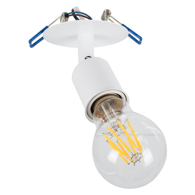 GloboStar® SARA 00848 Μοντέρνο Φωτιστικό Οροφής Σποτ Μονόφωτο 1 x E27 IP20 Λευκό Μέταλλο - Μ8 x Π8 x Υ8.5cm