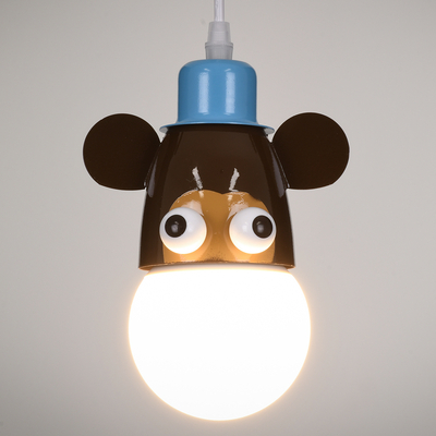 GloboStar® MONKEY 00640 Παιδικό Κρεμαστό Φωτιστικό Φιγούρα Μονόφωτο 1 x E27 IP20 Πολύχρωμο Μέταλλο - Μ14.5 x Π10.5 x Υ13.5cm