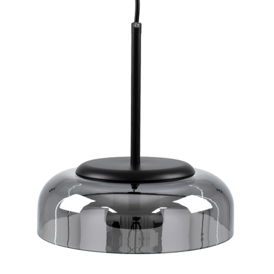 GloboStar® CHARLOTTE 00743 Μοντέρνο Κρεμαστό Φωτιστικό Καμπάνα CREE LED 5W 500lm 180° AC 85-265V IP20 Θερμό Λευκό 2700K Ασημί Γυαλί με Μαύρο Μέταλλο Μ23 x Π23 x Υ23cm - 2 Xρόνια Εγγύηση