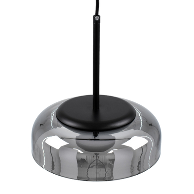 GloboStar® CHARLOTTE 00743 Μοντέρνο Κρεμαστό Φωτιστικό Καμπάνα CREE LED 5W 500lm 180° AC 85-265V IP20 Θερμό Λευκό 2700K Ασημί Γυαλί με Μαύρο Μέταλλο Μ23 x Π23 x Υ23cm - 2 Xρόνια Εγγύηση