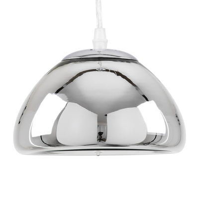 GloboStar® CRISTIN 00756 Μοντέρνο Κρεμαστό Φωτιστικό Ανάρτηση Μονόφωτο 1 x G4 Ασημί Γυαλί - Μ18 x Π18 x Υ13cm