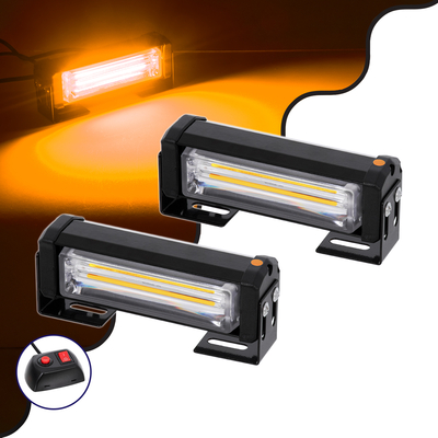GloboStar® 85027 PRO Series ΣΕΤ 2 x Μπάρες Σήμανσης Οχήματος Οδικής Βοήθείας για Αυτοκίνητα & Φορτηγά 13 Προγραμμάτων Φωτισμού LED CREE CXB COB 8W DC 10-30V Αδιάβροχο IP65 Πορτοκαλί