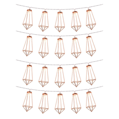 79804 Διακοσμητική Γιρλάντα Bronze Cone 3 Μέτρα με Διακόπτη On/Off - 20 LED 2W με Μπαταρίες 2xAA & Διάφανο Καλώδιο IP20 Θερμό Λευκό 2700K Μ3m