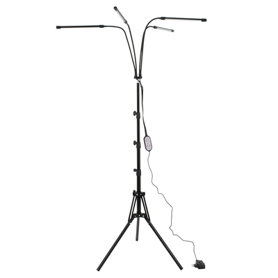 GloboStar® 85956 Grow Light Full Spectrum LED Φωτιστικό Ανάπτυξης Φυτών Γλάστρας με 4 Κινούμενες Κεφαλές & Τρίποδο 150cm SMD 2835 20W 180° AC230V IP20 με Dimmer & Timer Εσωτερικού Χώρου για Κάλυψη Επιφάνειας 1m x 1m Πλήρους Φάσματος Φωτισμού