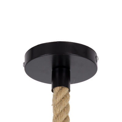 GloboStar® MANDALA 00730 Boho Κρεμαστό Φωτιστικό Μπάλα Μονόφωτο 1 x E27 IP20 Μπεζ Σχοινί - Μ20 x Π20 x Υ20cm