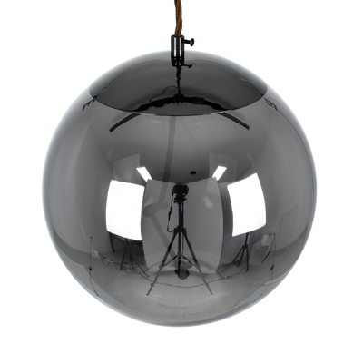 GloboStar® ΑΧΤΟΝ 00749 Μοντέρνο Κρεμαστό Φωτιστικό Μπάλα LED 7W 500 lm 180° AC 100-240V IP20 Θερμό Λευκό 2700K Μαύρο Γυαλί με Μαύρο Μέταλλο - Μ30 x Π30 x Υ30cm - 2 Xρόνια Εγγύηση