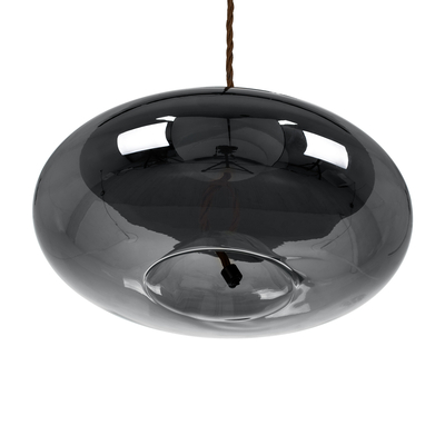 GloboStar® ΑΧΤΟΝ 00751 Μοντέρνο Κρεμαστό Φωτιστικό Ανάρτηση LED 7W 500 lm 180° AC 100-240V IP20 Θερμό Λευκό 2700K Μαύρο Γυαλί με Μαύρο Μέταλλο - Μ30 x Π30 x Υ15cm - 2 Xρόνια Εγγύηση