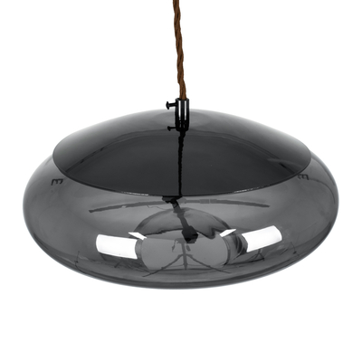 GloboStar® ΑΧΤΟΝ 00751 Μοντέρνο Κρεμαστό Φωτιστικό Ανάρτηση LED 7W 500 lm 180° AC 100-240V IP20 Θερμό Λευκό 2700K Μαύρο Γυαλί με Μαύρο Μέταλλο - Μ30 x Π30 x Υ15cm - 2 Xρόνια Εγγύηση