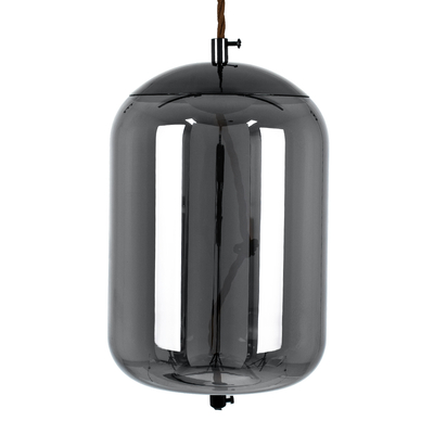 GloboStar® ΑΧΤΟΝ 00753 Μοντέρνο Κρεμαστό Φωτιστικό Ανάρτηση LED 7W 500 lm 180° AC 100-240V IP20 Θερμό Λευκό 2700K Μαύρο Γυαλί με Μαύρο Μέταλλο - Μ18 x Π18 x Υ18cm - 2 Xρόνια Εγγύηση