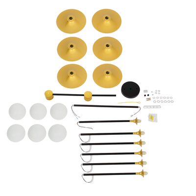 GloboStar® JOLIET 00780 Μοντέρνο Φωτιστικό Οροφής Πλέγμα Πολύφωτο 6 x G9 IP20 Μαύρο & Χρυσό Μέταλλο - Μ93 x Π93 x Υ87cm