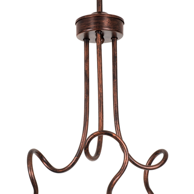 GloboStar® ASPECT 00788 Μοντέρνο Φωτιστικό Οροφής Πλέγμα Τρίφωτο 3 x E27 IP20 Χάλκινο Μέταλλο - Μ42 x Π42 x Υ60cm