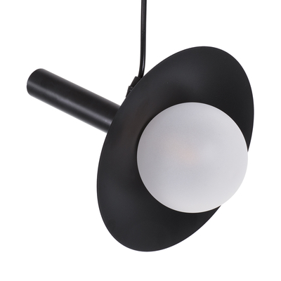 GloboStar® CELEST 00789 Μοντέρνο Κρεμαστό Φωτιστικό Ανάρτηση Μονόφωτο 1 x G9 Μαύρο Μέταλλο με Λευκό Γυαλί - Μ20 x Π20 x Υ26.5cm