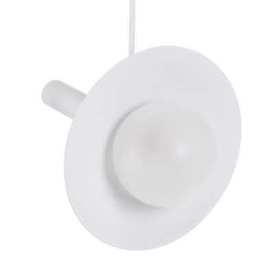 GloboStar® CELEST 00790 Μοντέρνο Κρεμαστό Φωτιστικό Ανάρτηση Μονόφωτο 1 x G9 Λευκό Μέταλλο με Λευκό Γυαλί - Μ20 x Π20 x Υ26.5cm