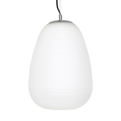 GloboStar® FREYA 00745 Μοντέρνο Κρεμαστό Φωτιστικό Ανάρτηση Μονόφωτο 1 x E27 IP20 Λευκό Γυαλί με Ασημί Μέταλλο - Μ24 x Π24 x Υ35cm