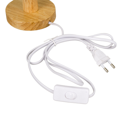 GloboStar® RWANDA 36210 Vintage Επιτραπέζιο Φωτιστικό Πορτατίφ Μονόφωτο Boho - Μακραμέ Πλεκτό Χειροποίητο Μπεζ Υφασμάτινο με Σχοινί Φ15 x Υ30cm