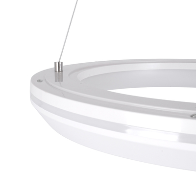 GloboStar® MELINA 61044 Κρεμαστή Πλαφονιέρα Οροφής Κύκλος LED CCT 55W 6376lm 120° AC 220-240V - Εναλλαγή Φωτισμού μέσω Τηλεχειριστηρίου All In One Ψυχρό Λευκό 6000k+Φυσικό Λευκό 4500k+Θερμό Λευκό 2700k Dimmable Φ48cm - Λευκό - 3 Years Warranty