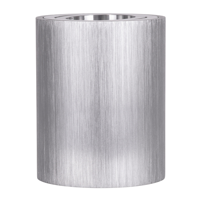 GloboStar® AKIRA 60619 Επιφανειακό Κινούμενο Στρόγγυλο Φωτιστικό Σποτ Αλουμινίου με Ντουί GU10 AC 220-240V IP44 Φ8 x Υ10cm - Ασημί Βούρτσας