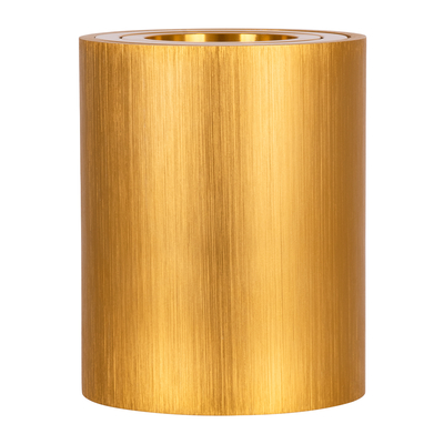 GloboStar® AKIRA 60620 Επιφανειακό Κινούμενο Στρόγγυλο Φωτιστικό Σποτ Αλουμινίου με Ντουί GU10 AC 220-240V IP44 Φ8 x Υ10cm - Χρυσό Βούρτσας