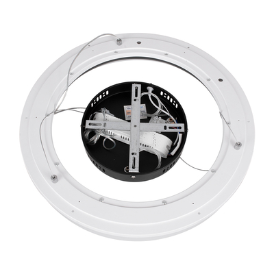 GloboStar® ARIANA 61037 Κρεμαστή Πλαφονιέρα Οροφής Κύκλος LED CCT 55W 6376lm 120° AC 220-240V - Εναλλαγή Φωτισμού μέσω Τηλεχειριστηρίου All In One Ψυχρό Λευκό 6000k+Φυσικό Λευκό 4500k+Θερμό Λευκό 2700k Dimmable Φ48cm - Μαύρο - 3 Years Warranty