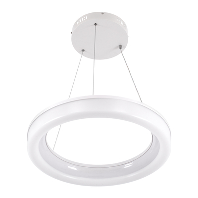GloboStar® ARIANA 61038 Κρεμαστή Πλαφονιέρα Οροφής Κύκλος LED CCT 55W 6376lm 120° AC 220-240V - Εναλλαγή Φωτισμού μέσω Τηλεχειριστηρίου All In One Ψυχρό Λευκό 6000k+Φυσικό Λευκό 4500k+Θερμό Λευκό 2700k Dimmable Φ48cm - Λευκό - 3 Years Warranty