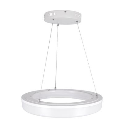 GloboStar® ARIANA 61038 Κρεμαστή Πλαφονιέρα Οροφής Κύκλος LED CCT 55W 6376lm 120° AC 220-240V - Εναλλαγή Φωτισμού μέσω Τηλεχειριστηρίου All In One Ψυχρό Λευκό 6000k+Φυσικό Λευκό 4500k+Θερμό Λευκό 2700k Dimmable Φ48cm - Λευκό - 3 Years Warranty
